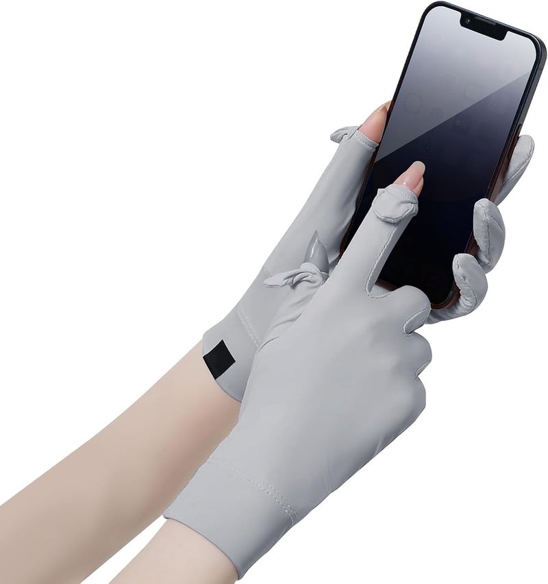 GREUS Thin Ice Silk Sun Gloves for Women UV Protection Driving Cycling Gloves UPF 50+ Touchscreen Breathable Anti-Slip Lightweight Summer Outdoor - Image 5